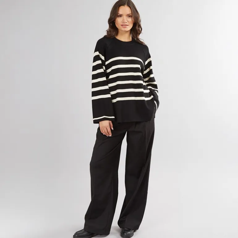 Noisy May Schwarzer Fifi Strickpullover Damen