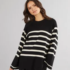 Noisy May Schwarzer Fifi Strickpullover Damen
