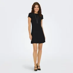 Only Damen Bill Kurzarm Kleid Schwarz