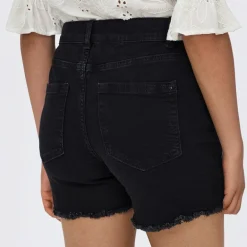 Only Damen Denim Shorts Schwarz