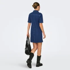 Only Damen Jeans Kleid Dark Blue Denim