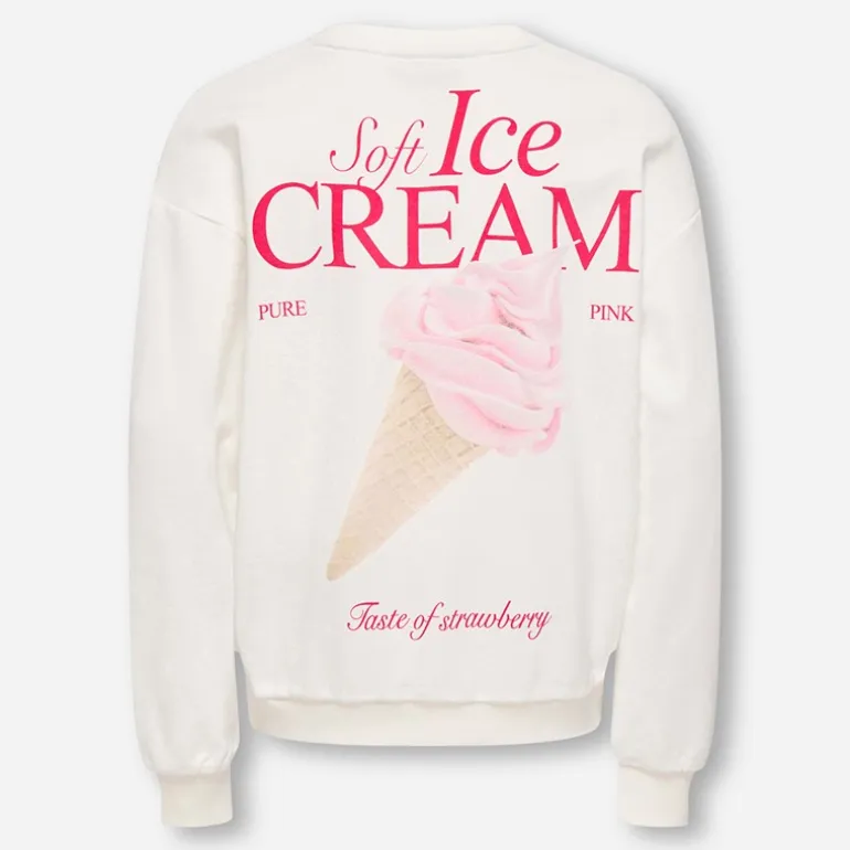 Only Mädchen Philea Life Sweatshirt Cloud Dancer