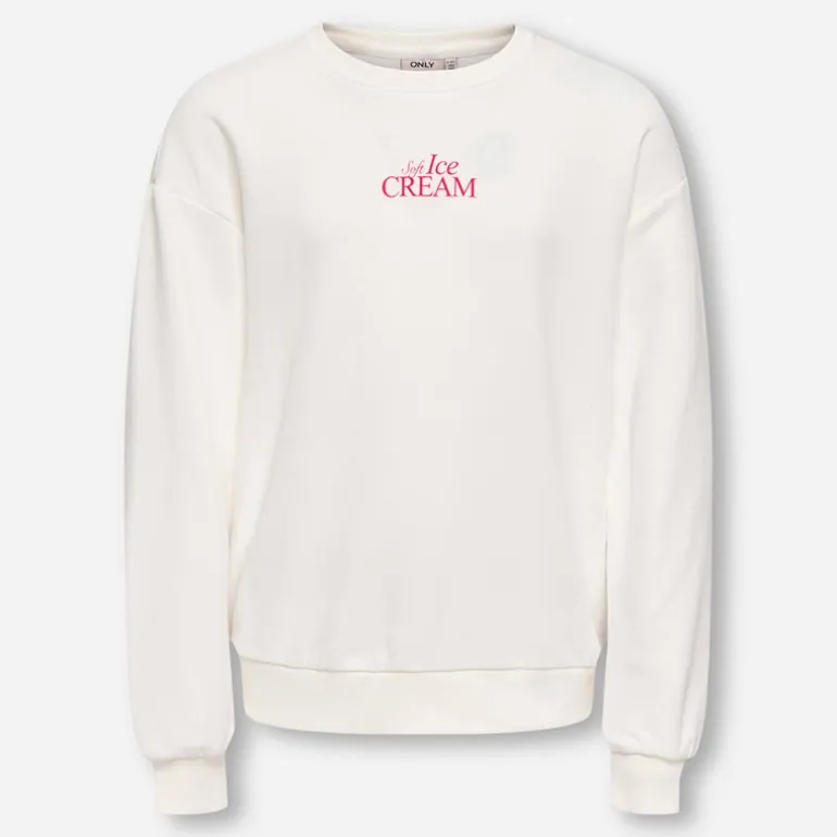 Only Mädchen Philea Life Sweatshirt Cloud Dancer