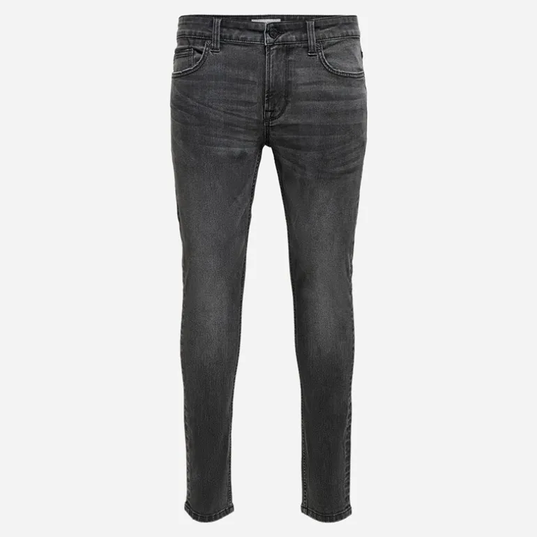 ONLY & SONS Herren Jeans Skinny Schwarz Gewaschen Black Denim