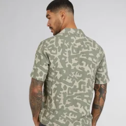 ONLY & SONS Herren Sommer Resort Kurzarm Hemd Agave Green