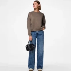 Pieces Damen Chilli Langarm Pullover Morel