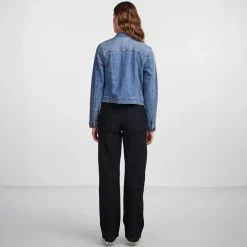 Pieces Damen Jeans Jacke Medium Blue Denim