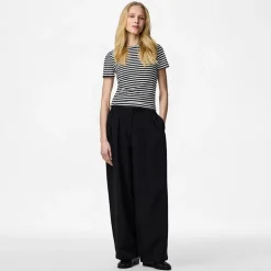 Pieces Damen Laya T Shirt Schwarz