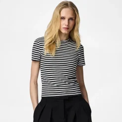 Pieces Damen Laya T Shirt Schwarz
