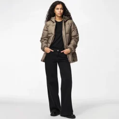 Pieces Damen Maddie Pufferjacke Braun
