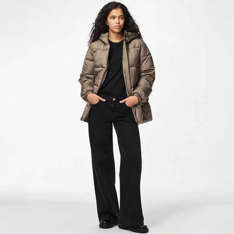 Pieces Damen Maddie Pufferjacke Braun