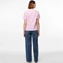 Pieces Damen Ria gestreiftes T Shirt Pastel Lavender