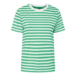 Pieces Damen Ria gestreiftes T Shirt Absinthe Green