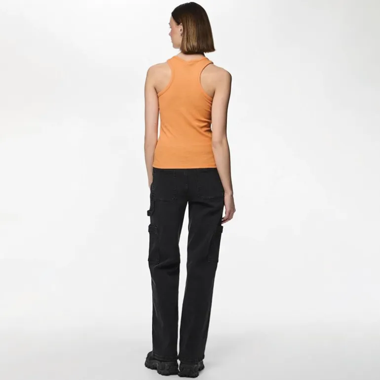 Pieces Damen Ruka Boxer Tank Top Tangerine