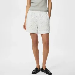 Pieces Damen Vilde Gewebte Shorts Bright White