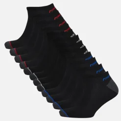 Pro Player Herren Zwölfer Pack unsichtbare Socken Schwarz/Rot