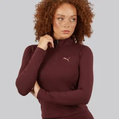 Puma Damen Train 1/2 Zip Trainingsoberteil Aubergine