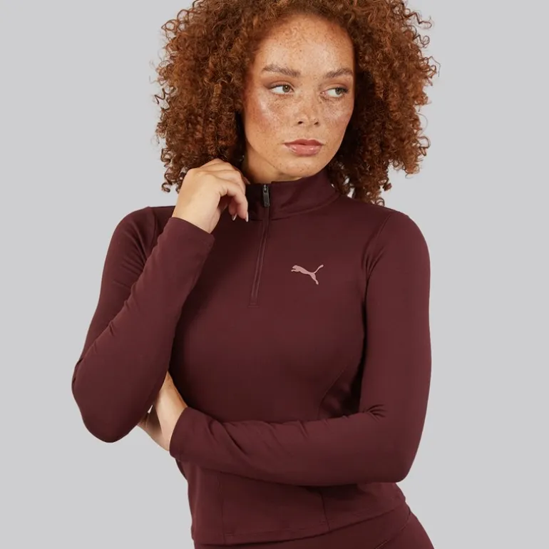 Puma Damen Train 1/2 Zip Trainingsoberteil Aubergine