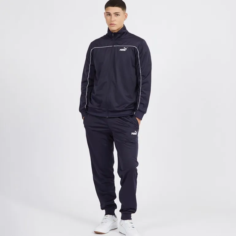 Puma Herren Piping Poly Trainingsanzug Dunkelblau