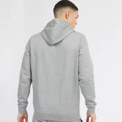 Puma Hoodie mit kleinem Logo in Mittelgrau meliert Herren