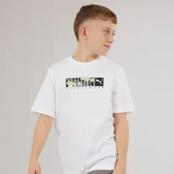 Puma Junge Grafik Camouflage T Shirt Puma White