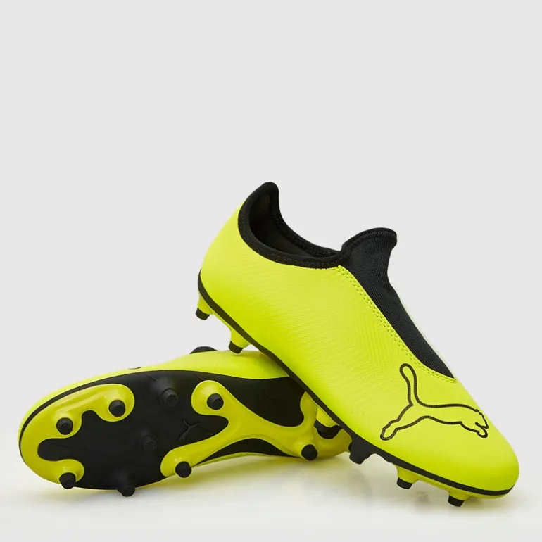 Puma Junior Junge Finesse Schnürlose FG Fester Boden Fußballschuhe Yellow Alert