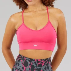 Reebok Damen ID Train Tri-Back Leichter Sport BH Top Bold Pink