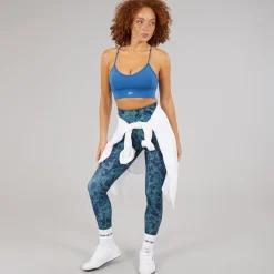Reebok Damen ID Train Tri-Back Leichter Sport BH Top Twilight Blue