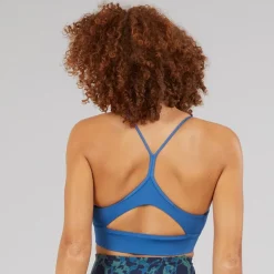 Reebok Damen ID Train Tri-Back Leichter Sport BH Top Twilight Blue