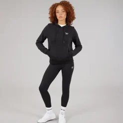 Reebok Damen Reebok Identity Kleines Logo Französischer Frottee Kapuzenpullover Schwarz