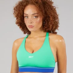 Reebok Damen Team Mittlerer Halt Sport BH Top Unleashed Green