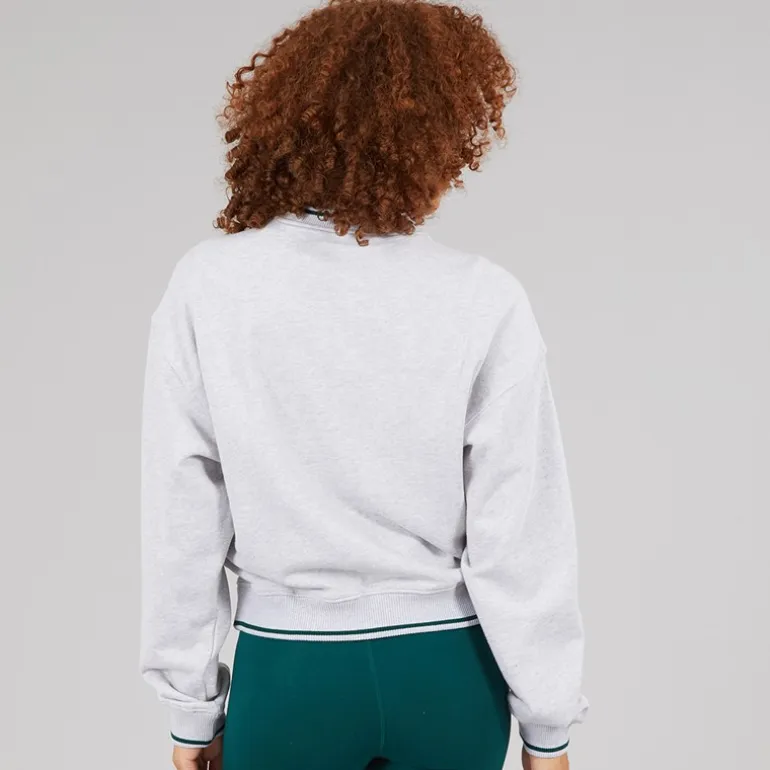 Reebok Damen Team Rundhalsausschnitt Sweatshirt Light Grey Heather