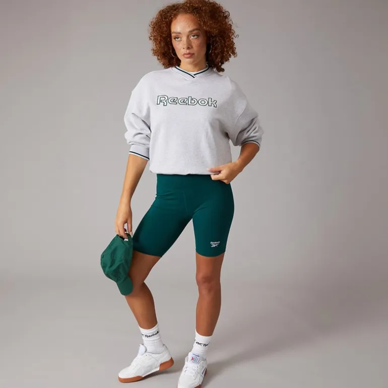 Reebok Damen Team Rundhalsausschnitt Sweatshirt Light Grey Heather