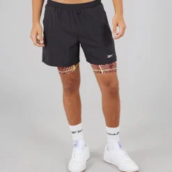 Reebok Herren Athlete Hype Zwei In Einem Shorts Schwarz/Electric Yellow