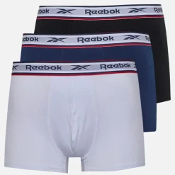 Reebok Herren Barlow Drei Pack Baumwolle Slips Schwarz/Weiß/Navy