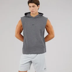 Reebok Herren Basketball Ärmellose Kapuzenpullover Dark Heather Grey