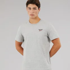 Reebok Herren Identity Kleines Logo T Shirt Medium Grey Heather/Vector Red