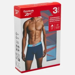 Reebok Herren Muir Performance Drei Pack Medium Unterhosen Essential Blue/Print/Batik Blue