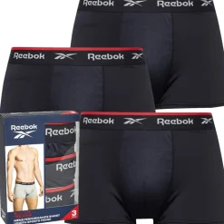 Reebok Herren Redgrave Performance Drei-Pack Shorts Trunks Schwarz