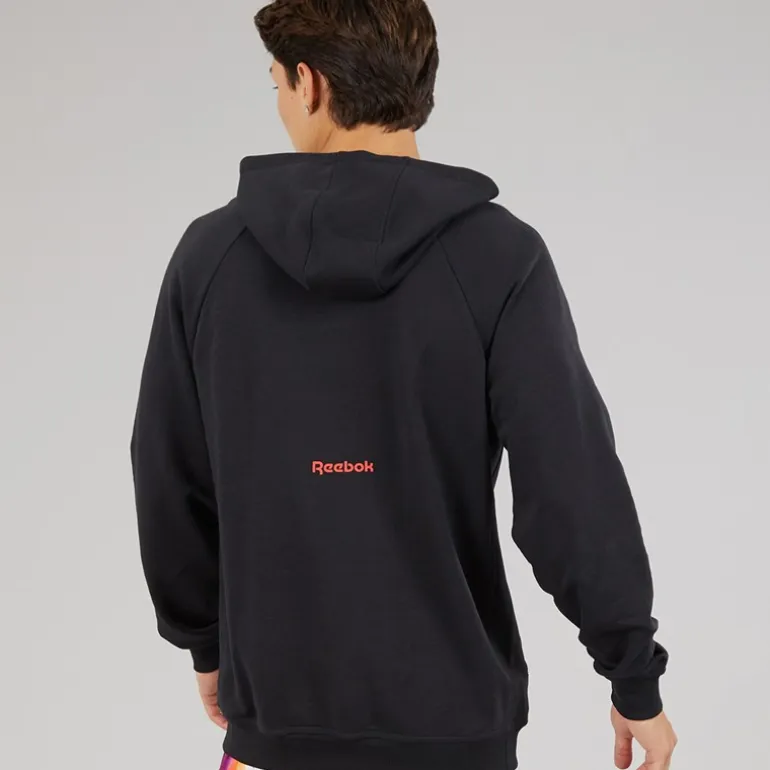 Reebok Herren Reebok Basketball Heat Wave Grafik Hoodie Schwarz