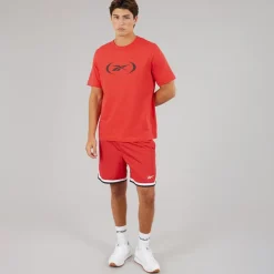 Reebok Herren Reebok Basketball 7 Zoll Transition Shorts Energy Red/Weiss