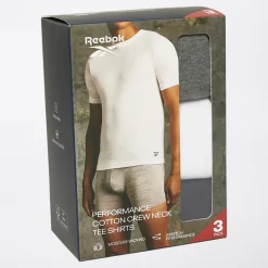 Reebok Herren Santo 3er-Pack T Shirts Marineblau / Grau Meliert / Weiss