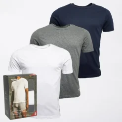 Reebok Herren Santo 3er-Pack T Shirts Marineblau / Grau Meliert / Weiss