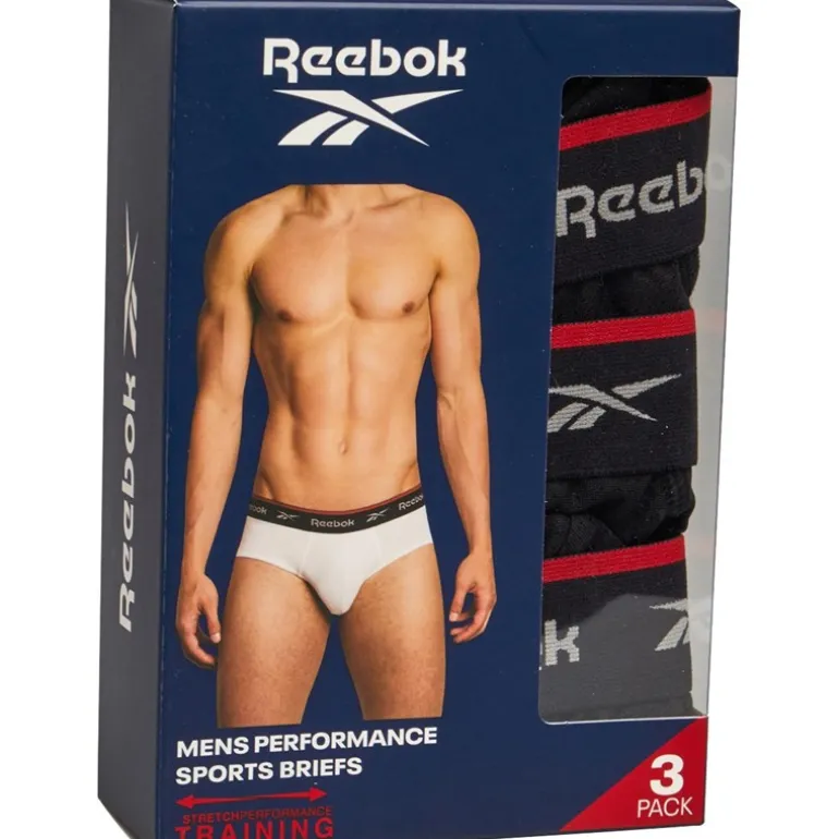 Reebok Herren Wiggins Performance Drei-Pack Slips Schwarz