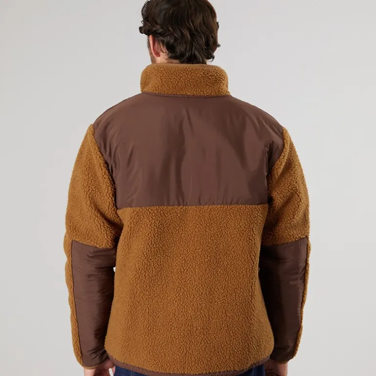 Resteröds Fleece Herren mit Panel Reißverschluss Braun