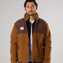 Resteröds Fleece Herren mit Panel Reißverschluss Braun