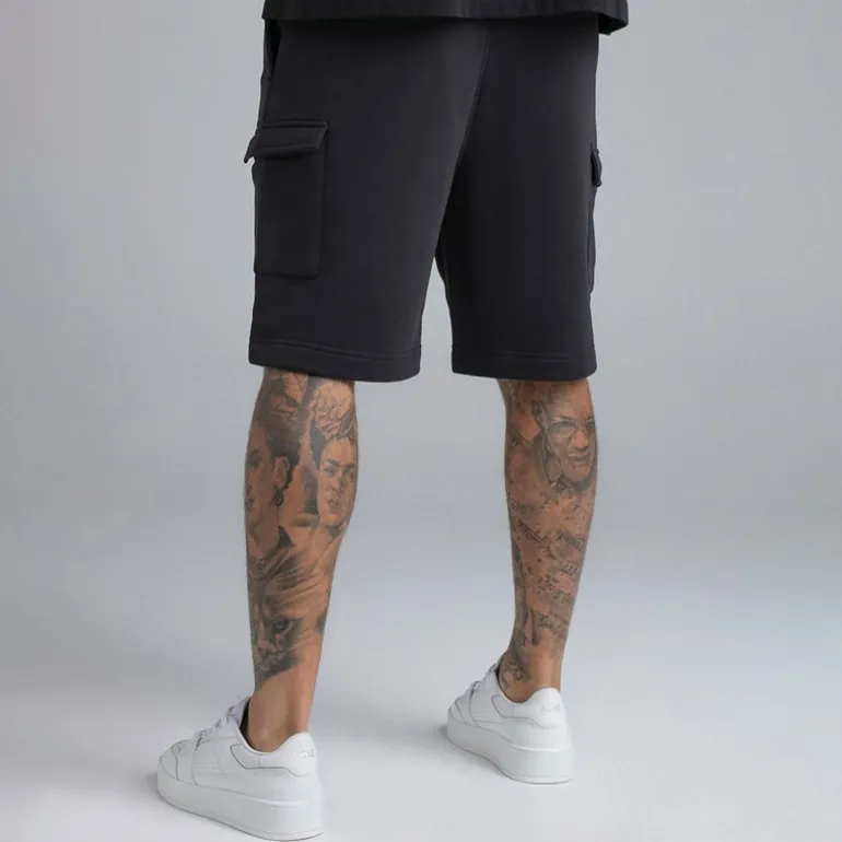 SikSilk Herren Essential Cargoshorts Schwarz