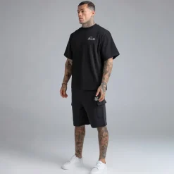 SikSilk Herren Essential Cargoshorts Schwarz