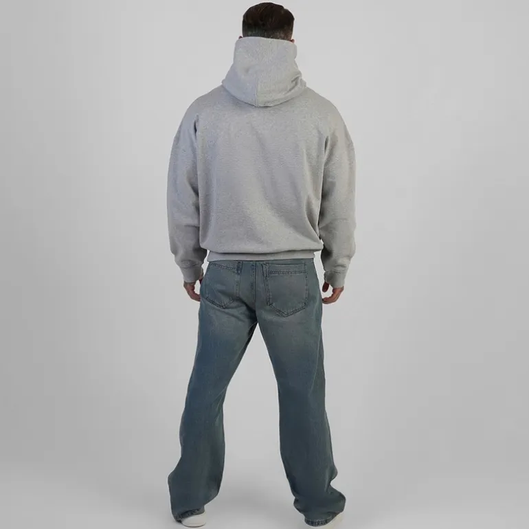 SikSilk Herren Essentials Hoodie Grey Marl