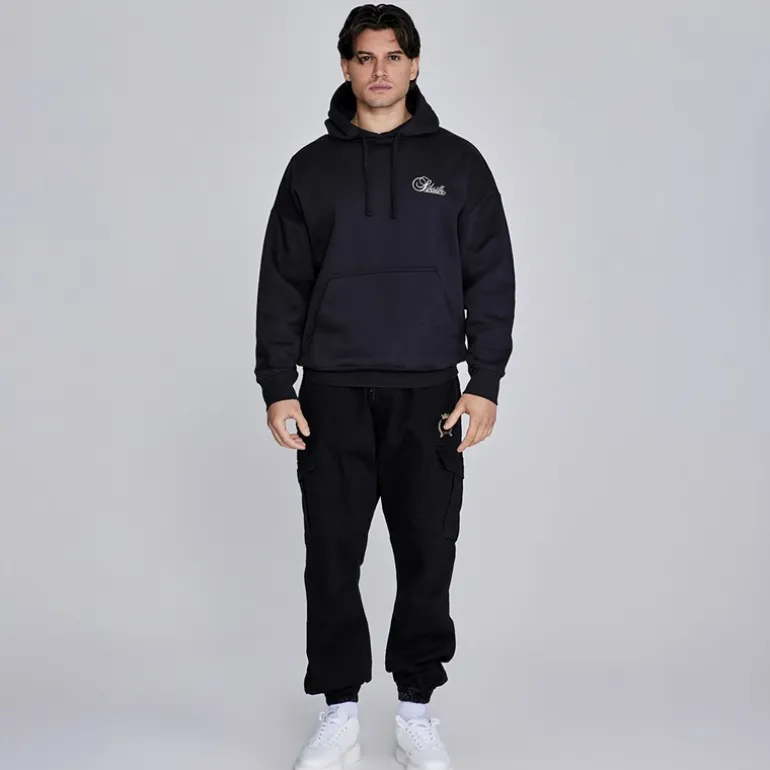 SikSilk Herren Essentials Hoodie Schwarz